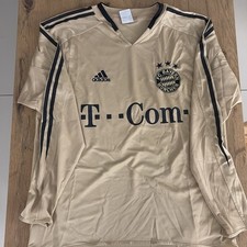 Original FC Bayern München Trikot 2004/05 Gold M Jersey LANGARM Fußball Vintage