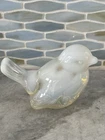 Vintage Fenton Glass Bird Figurine Paperweight Clear White Opalescence