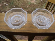 Set Of 2 Vintage KIG Indonesia Votive/Tapered Clear Glass Candle Holders - NIB