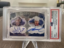 2008 O-Pee-Chee Duos Autograph Henrik Lundqvist Markus Naslund PSA 9