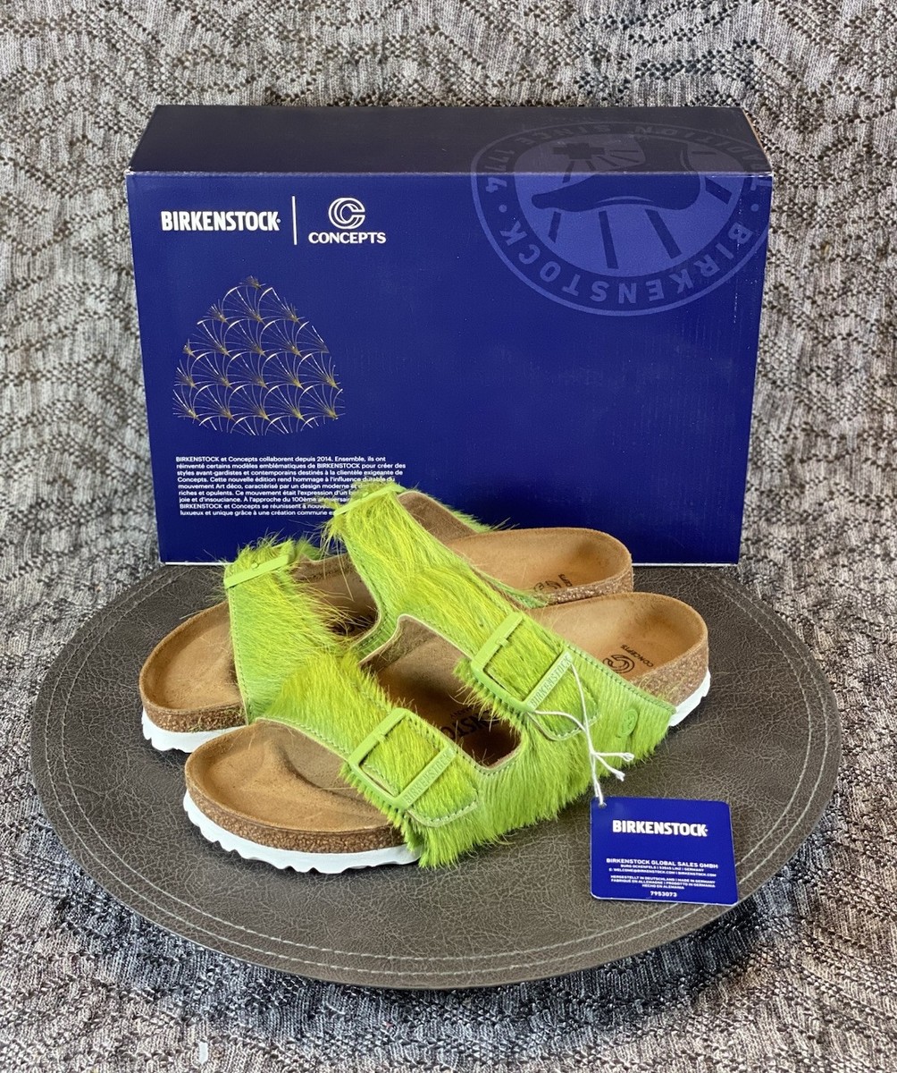 Birkenstock Arizona Hairy Sandal Concepts Size 38 Lime Green  display picture 2
