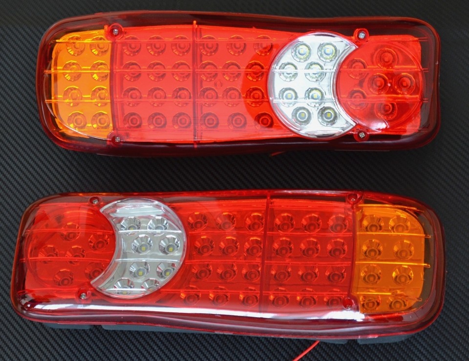 2x 46 LED STOP CAR REAR TAIL INDICATOR REVERSE FOG LAMP TRAILER TRUCK ...