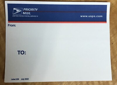 Postal Blue Top 228 Label July 2002 Slaps USPS Priority Mail Graffiti (30)in Lot