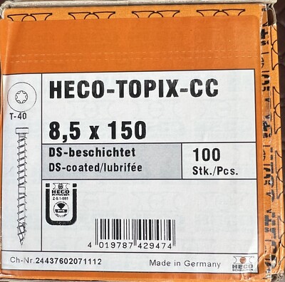 Heco Topix cc Holzschrauben Zylinderkopf verzinkt 8,5 x 150