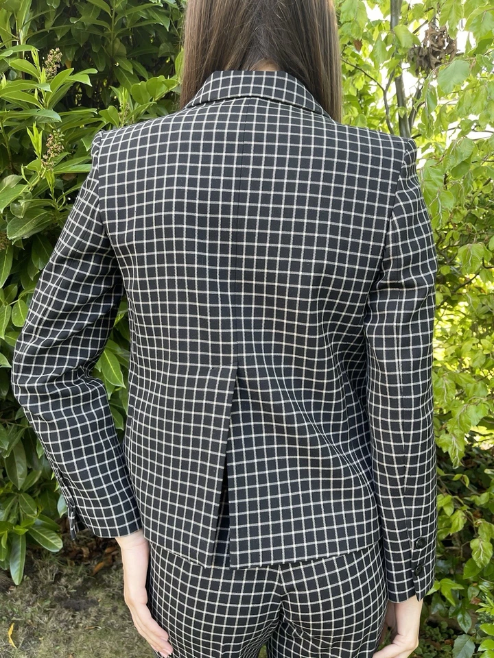 TARA JARMON Suit FR 36/38 UK 8/10 Vanni Jacket Black Plaid Penelope Mid Rise - Image 2 of 4