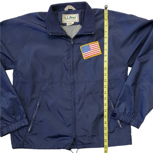 LL Bean Women's Sz S Blue Lightweight Windbreaker Zip Up Jacket Patches AHS Flag - Picture 5 of 11
