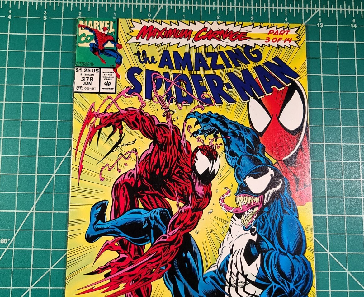 Amazing Spider-Man #378 (1992) Newsstand Carnage Vs. Venom Marvel