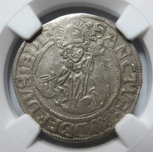 SALZBURG AUSTRIA 4 Kreuzer Batzen 1512 NGC AU 53 Silver Leonard Keutschach aUNC