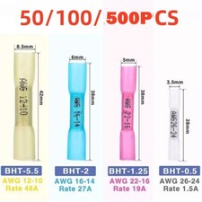 50/400 Waterproof Heat Shrink Butt Connectors Marine Crimp Wire Splice Terminals