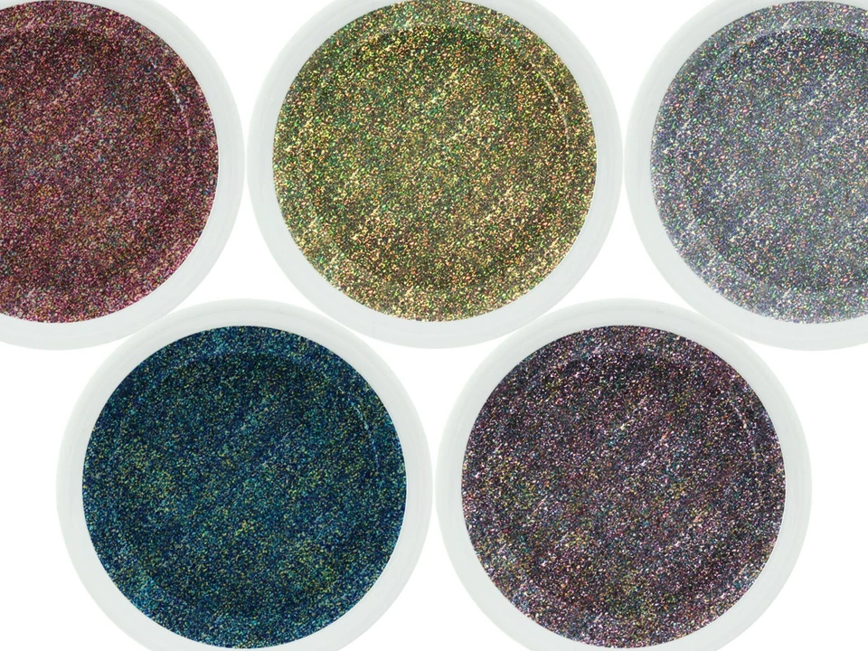 UV LED EffektGel Galaxy Holo Glitter SET 5x5ml Farb Color Nagel Glitzer NailArt - Bild 4 von 4