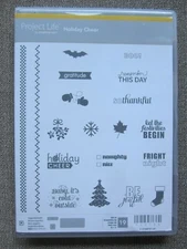 Holiday Cheer Set of 19 Stampin Up Clear Stamps Halloween Christmas