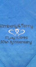 Hearts Anniversary Bride & Groom Personalized Wedding Fleece Blanket Throw Gift