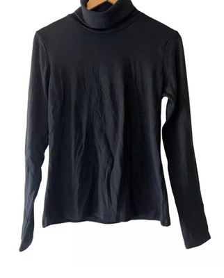 Women s Black Turtleneck M Long Sleeve Minimalist Preppy Classic Capsule NWT