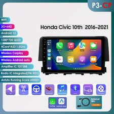 For 2016-2021 Honda Civic 9"Android 14 CarPlay Stereo Radio GPS Navi Wifi 2+64GB