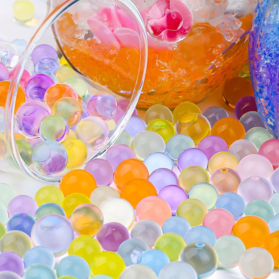 100,000 Pcs Rainbow Mix Jelly Water Gel Beads,Non Toxic Water Beads for