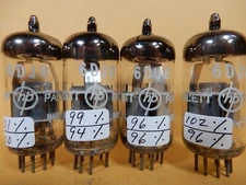 Amperex 6DJ8 Vacuum Tubes (4) Matched to 8% Gm Amplitrex Strong 94-102% Gm