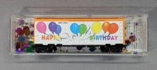N Scale Micro Trains # 02100500 HAPPY BIRTHDAY (Orange) 40' Boxcar Plug door HBD
