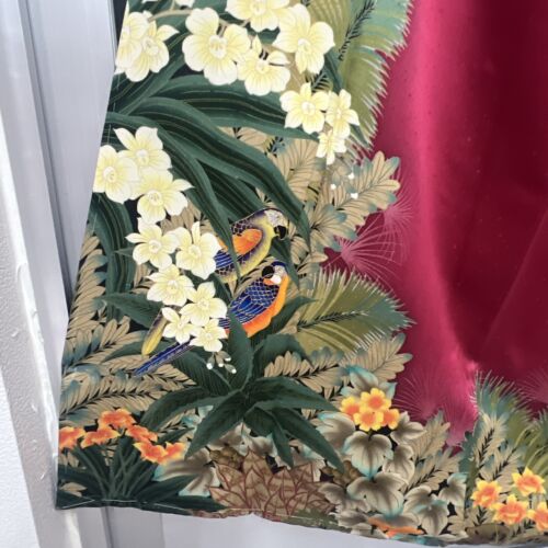 Kimono giapponese Hou Mongi "vestiti da visita" SETA, peonia, piante, bellezza rosa vivo - Foto 10 di 24