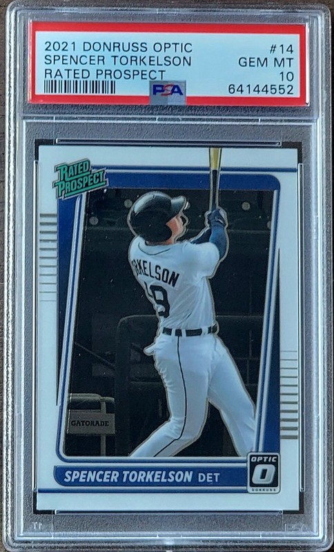 2021 SPENCER TORKELSON Panini Donruss Optic RATED ROOKIE Prospect PSA 10 RC #14