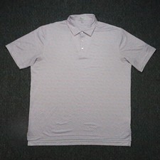 Peter Millar Shirt Mens Extra Large White Red Crown Crafted Stars Performance