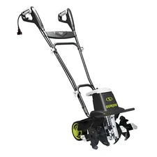 Sun Joe Electric Garden Tiller Cultivator, Steel Tines, 13.5 Amp, 16", TJ604E