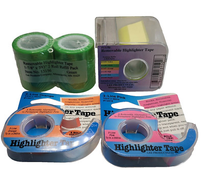 Students, Lee Products Removable Wide & Narrow Highlighter Tape with Refills #6