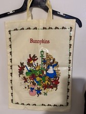 Vintage 1981 Royal Doulton, Bunnykins”Upset The Apple Cart”Oilcloth Tote Bag NEW