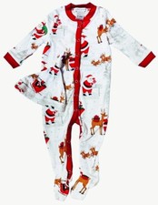 New Pottery Barn Kids Baby Size 18-24 Months Heritage Santa Pajama Set