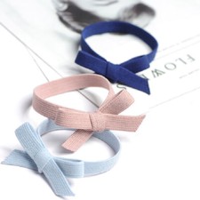 1x Elastic Women Girls Flat Bow Rubber Hair Bands Ponytail Holder Head Rope Ties