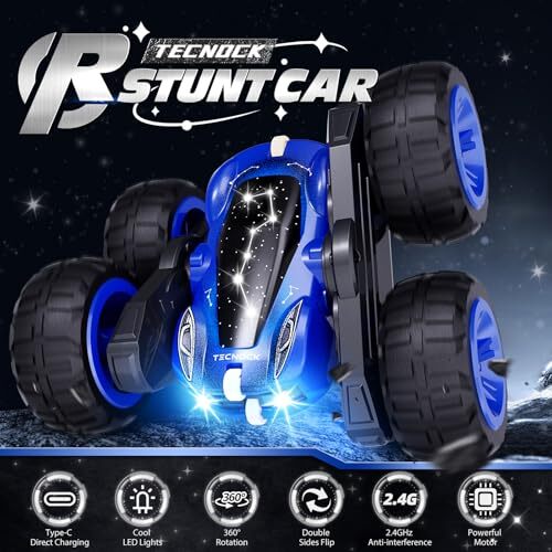 Remote Control Car for Kids, 2.4GHz RC Car with Type-C Easy Charging, 4WD Blue - Picture 3 of 7