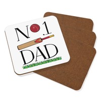 No.1 Dad Kricket Untersetzer GeträNke Set Mit 4 - Lustig Vater Tag Geschenk