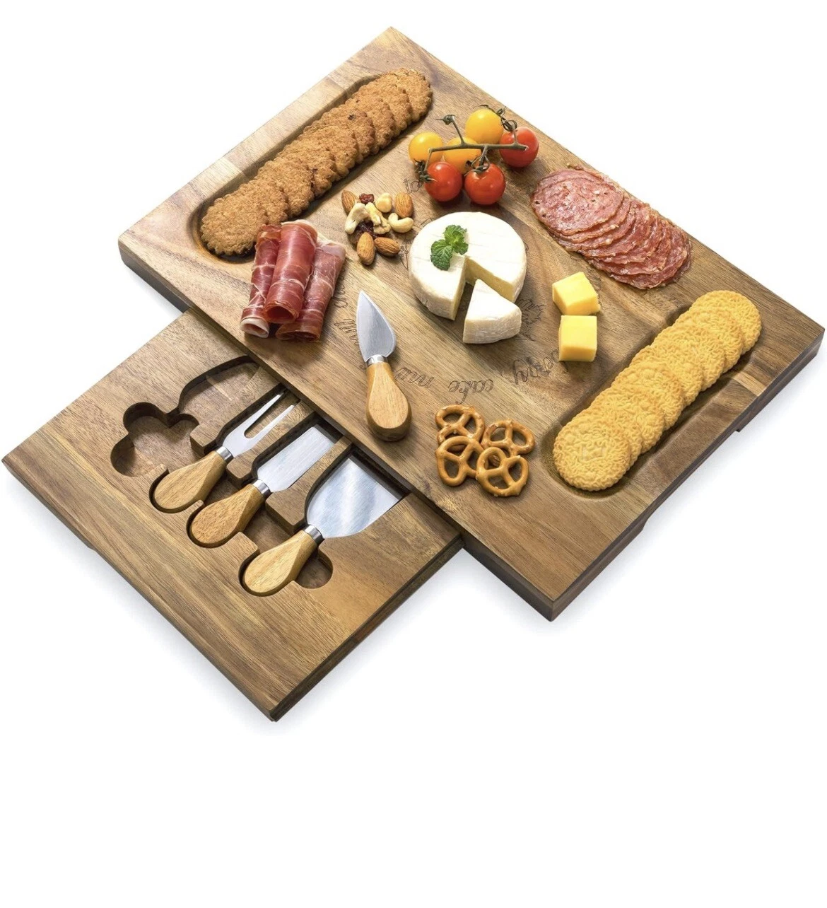HBlife Cheese Board & Knife Set Acacia Charcuterie Board