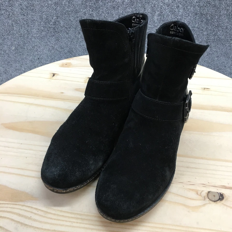 Gabor мотоциклиста загрузки женщин 5UK черный Menorca стороны молнии пряжка повседневный комфорт кожи - Изображение 3 из 4