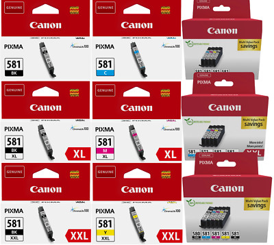 Original Canon Drucker Patronen CLI 581 PGI 580 PIXMA TR8550 TR7550 TS8150 TS615