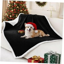 Waterproof Blanket Throw for Large Dogs, Soft 50x60 Inch Black/White