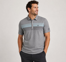 Travis Mathew Shirt Mens XL Gray Short Sleeve Polo Cotton Blend Golf Casual