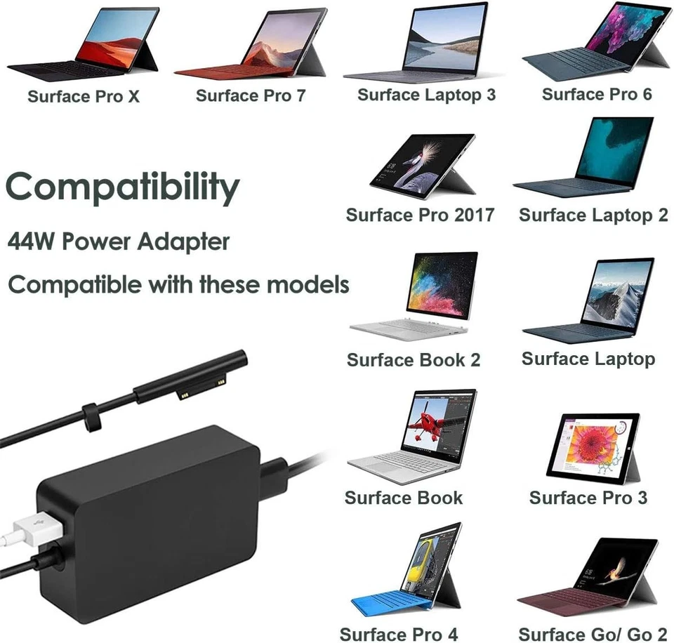 44W 36W AC Adapter Charger For Microsoft Surface Pro 6 5 4 3 Windows Surface GO - Image 2 of 4