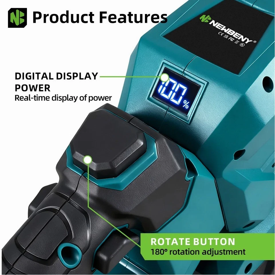 Akku-Griff für elektrische Heckenschere, 180° einstellbar, 18V–21V Batterie-Pin - Bild 2 von 4