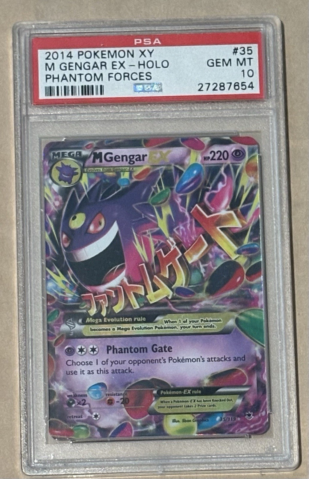PSA 10 Gem Mint Mega Gengar EX 35/119 Phantom Forces 2014 English Pokémon