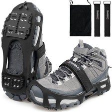 Ice Cleats, Crampons Snow Traction Ice Cleats for Shoes and Boots Women Men, ...