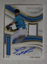 EURY PEREZ Marlins 2023 Immaculate Collection Clearly Patch Autograph /99