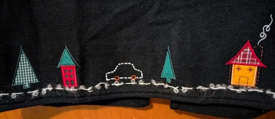 QUACKER FACTORY Black Plus Sz 2X Christmas Holiday Stretchy Maxi Sweater Skirt - Image 2 of 4