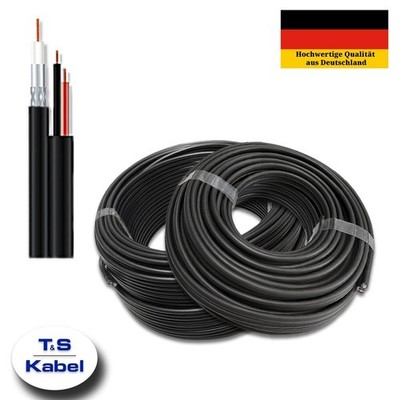 Koaxialkabel SAT 75080 VZ+2x0,75 mm² SDI-HD TV VIDEO Kombi Koaxial+Strom Kupfer