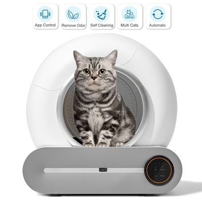 Extra Large 65L+ 9L Smart Self Cleaning Cat Litter Box Automatic Cleaning Robot