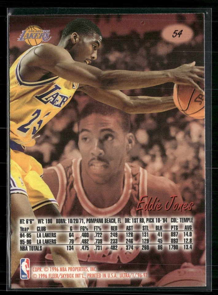 1996-97 Ultra #54 Eddie Jones - Image 2 of 2
