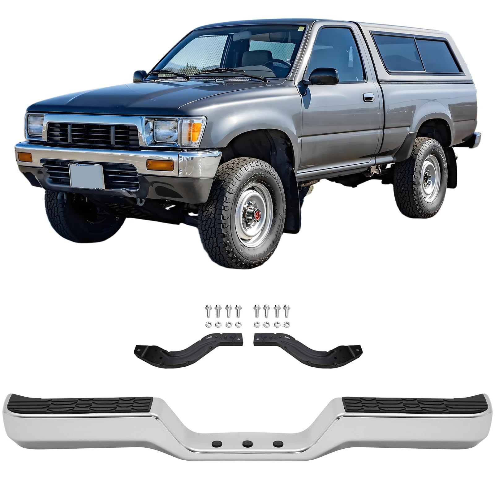 Rear Step Bumper Assembly 1989-1995 Toyota Pickup Chrome Back Bumper TO1102221