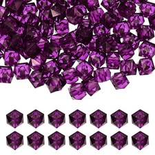 10mm Acrylic Cube Faceted Beads, 200 Pcs Diamond Spacer Beads, Purple