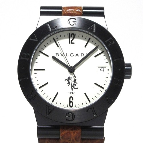 Auth BVLGARI Diagono Sports LC35S B0130/(0259/1997) Dark Brown Men's Wrist Watch