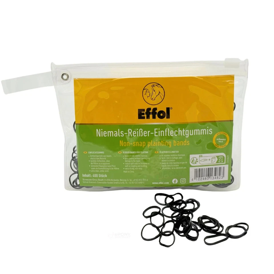 Effol Niemals Reißer Einflechtgummis schwarz 400 Stück