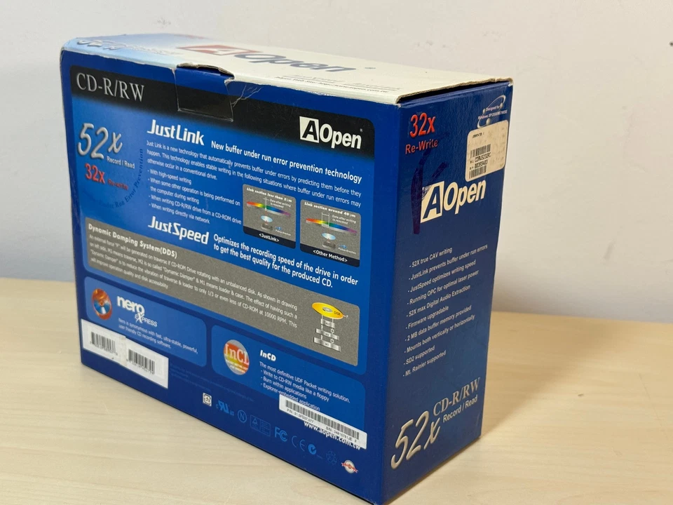 AOpen CD-R/ RW - 5.25'' PATA IDE - DRIVE/CD-RW 52x - CD BURNER - New in Box! - Image 4 of 4